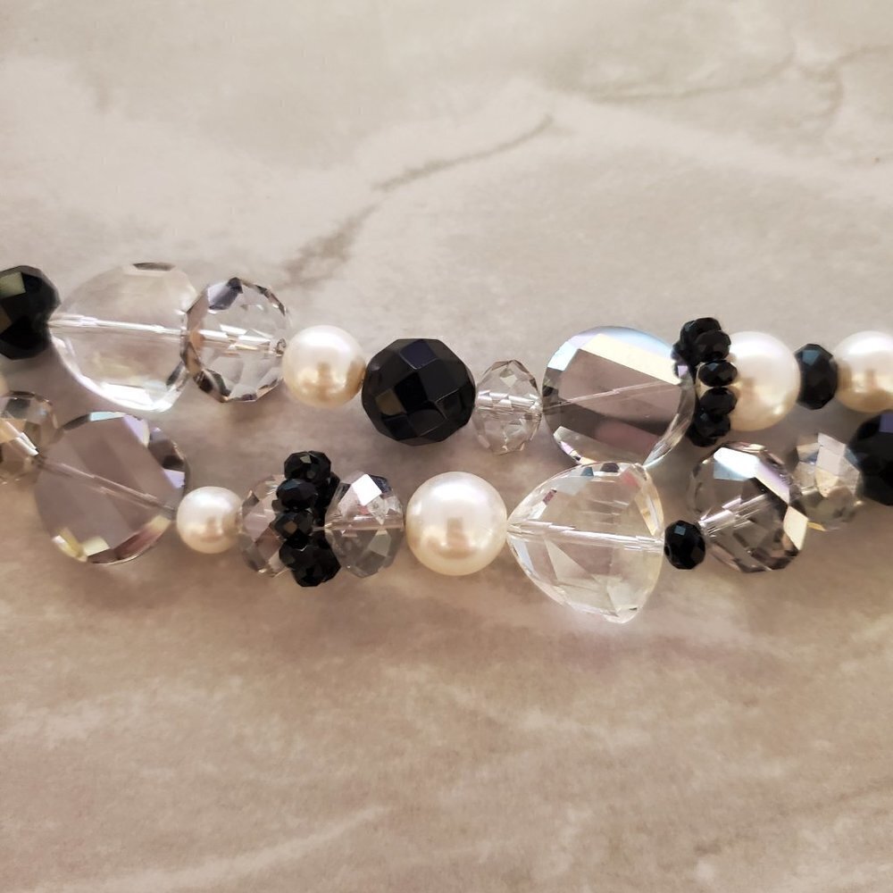 💕 WHBM Beaded Beaded Double Strand Pearl Faceted Bracelet 💕 - Picture 4 of 9